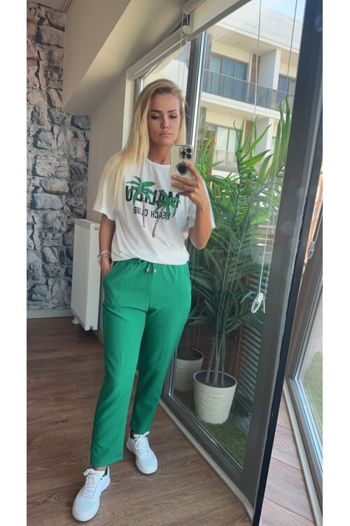 Beli Lastikli Kumaş Pantolon