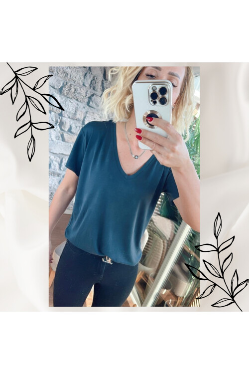 Dans Eden Kumaş V Yaka Tişört