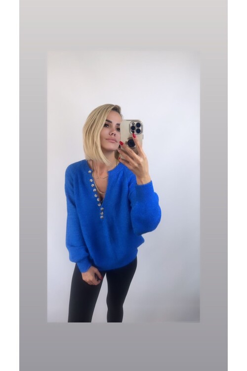 DÜĞMELİ BALON KOL KAZAK