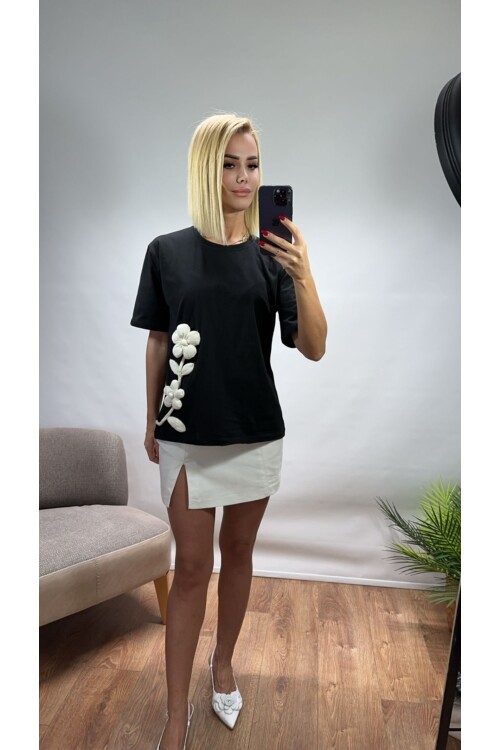 SF007 KABARTMA GÜL TİŞÖRT