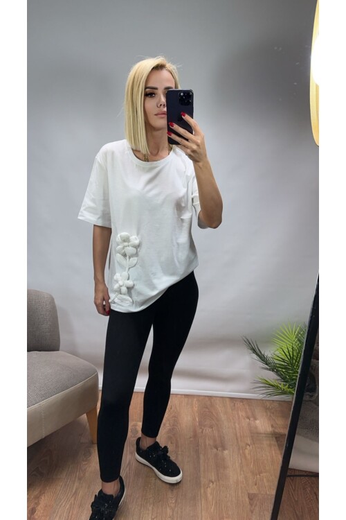 SF007 KABARTMA GÜL TİŞÖRT