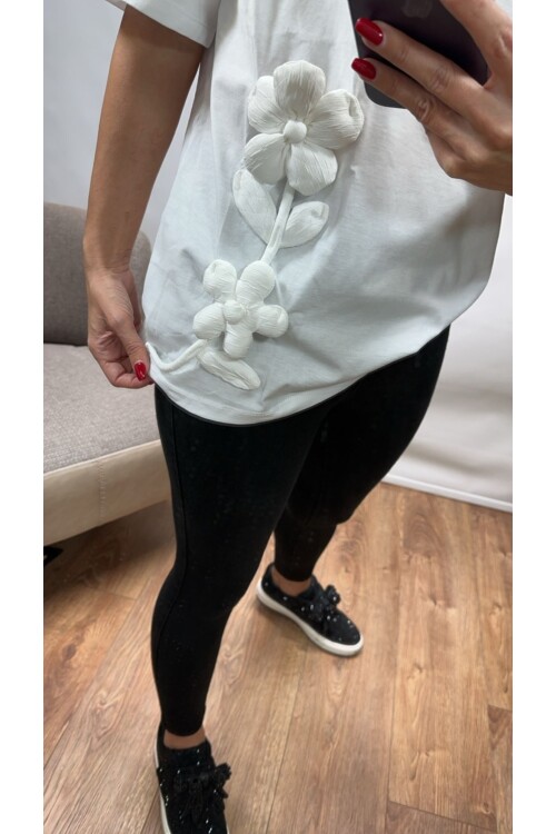 SF007 KABARTMA GÜL TİŞÖRT