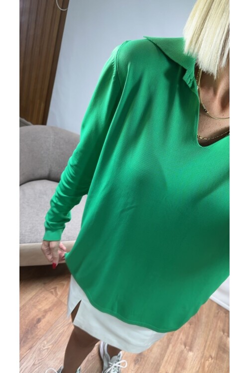 SF009 MERSERİZE YAKALI KAZAK