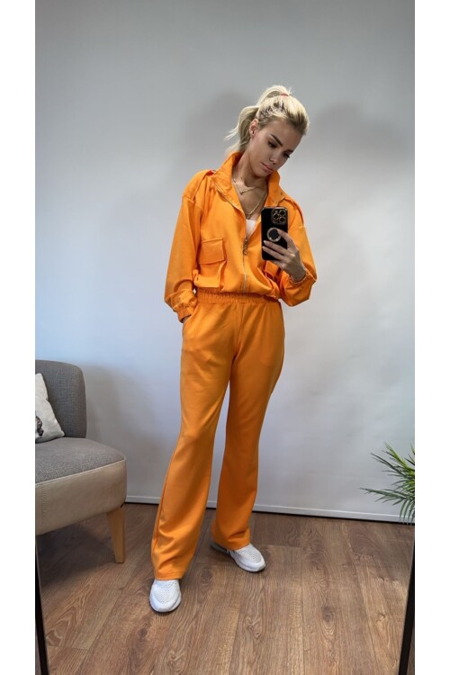 SF034 CEPLİ CROP CEKET TAKIM