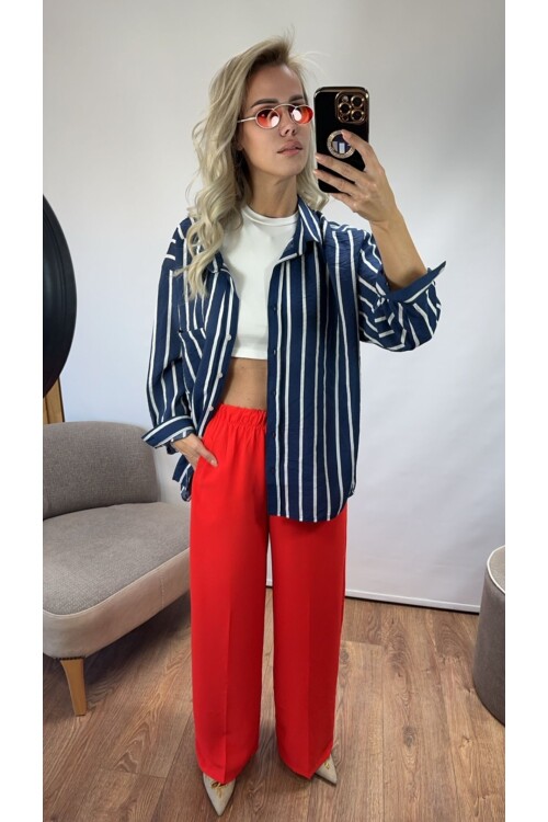 SF042 YANDAN CEPLİ BOL PANTOLON