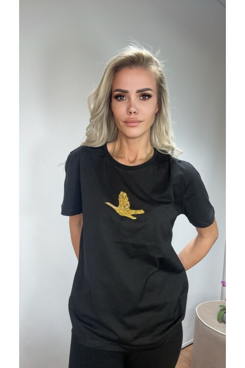 SF057 ALTIN İŞLEMELİ KUŞ BYM TŞÖRT