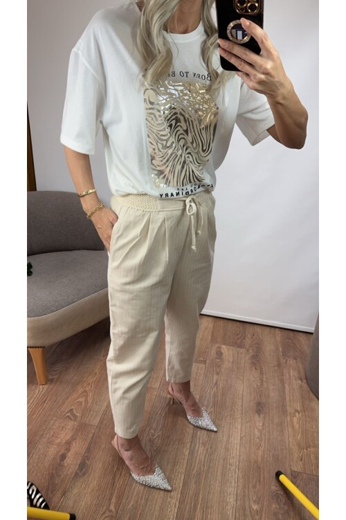 SF066 KETEN BELLİ İPLİ PANTOLON