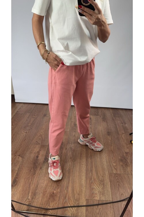 SF069 BELİ LASTİKLİ İPLİ PANTOLON