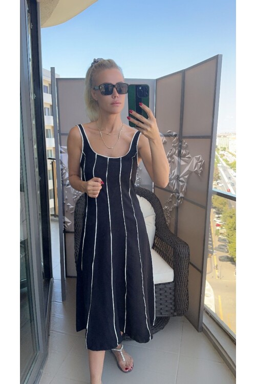 SF114 ÇİZGİLİ ELBİSE