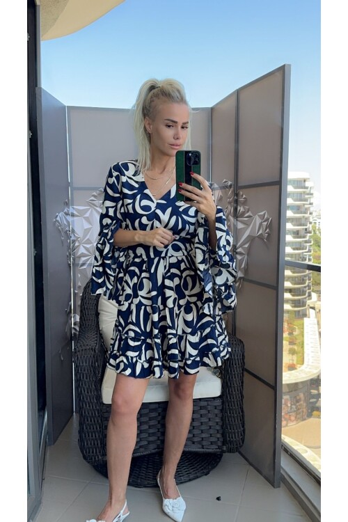 SF116 KOL DETAYLI ELBİSE