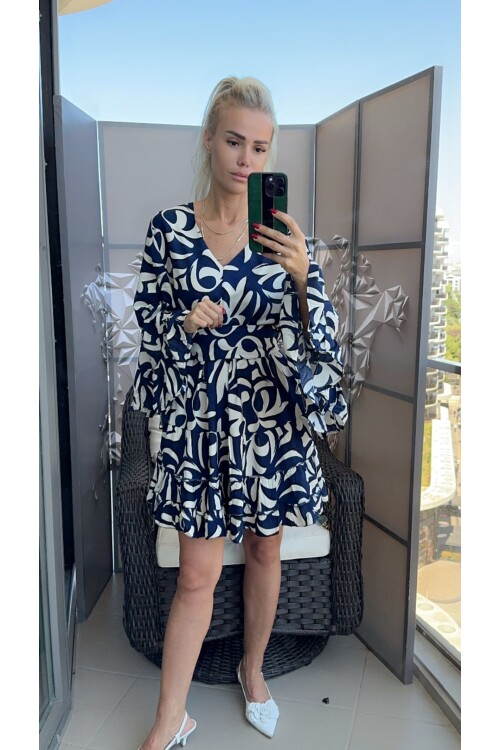 SF116 KOL DETAYLI ELBİSE