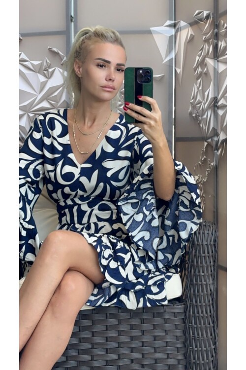 SF116 KOL DETAYLI ELBİSE