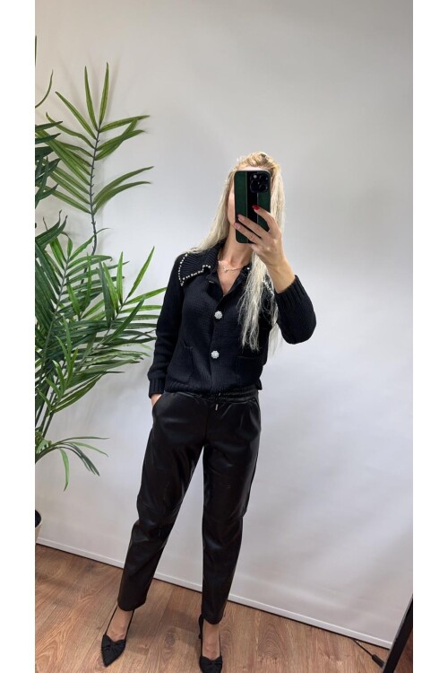 SF137 POLO YAKA TAŞLI CEPLI HIRKA