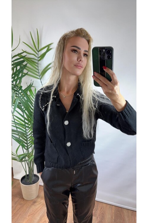 SF137 POLO YAKA TAŞLI CEPLI HIRKA