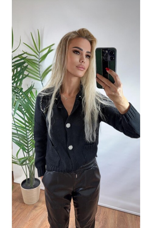 SF137 POLO YAKA TAŞLI CEPLI HIRKA