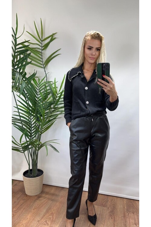 SF137 POLO YAKA TAŞLI CEPLI HIRKA