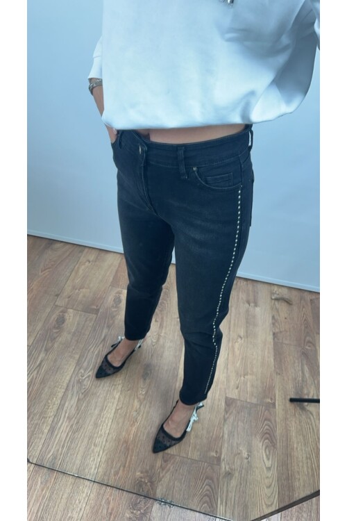 YANDAN ZIMBA DETAYLI KOT PANTOLON