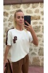 SF178 KAHVE SERİTLİ TİŞÖRT