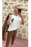 SF178 KAHVE SERİTLİ TİŞÖRT
